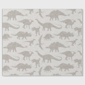 Dinosaur Wrapping Paper - Beige Geschenkpapier (Flach)