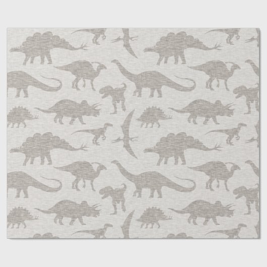 Dinosaur Wrapping Paper - Beige Geschenkpapier (Flach)