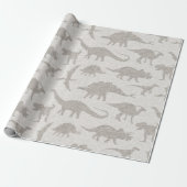 Dinosaur Wrapping Paper - Beige Geschenkpapier (Ungerollt)