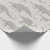 Dinosaur Wrapping Paper - Beige Geschenkpapier (Ecke)