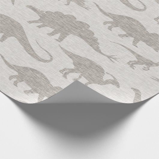 Dinosaur Wrapping Paper - Beige Geschenkpapier (Ecke)