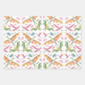 Dinosaur Wrapping Paper Flat Sheet Set of 3 Geschenkpapier Set (Vorderseite 3)