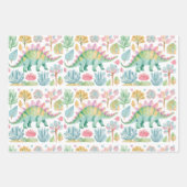 Dinosaur Wrapping Paper Flat Sheet Set of 3 Geschenkpapier Set (Vorderseite 2)