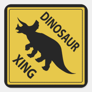 Dinosaur Xing Quadratischer Aufkleber