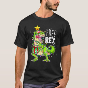 Dinosaur Xmas Lichter Weihnachtsbaum Baum Rex Weih T-Shirt