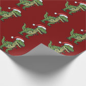 Dinosaur Xmas Lights Holiday Spirit Festivals Dino Geschenkpapier (Ecke)
