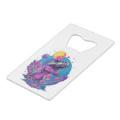 Dinosaur Xmas Tree Buffalo Kariert Trex Dinosaur C Geldbeutel Flaschenöffner (Rückseite Schrägansicht)