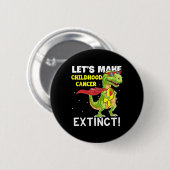 Dinosaur Yellow Ribbon Childhood Cancer Awareness Button (Vorne & Hinten)