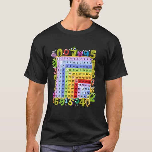 Dinosaur-Zahlen Multiplikation Square Math Back T T-Shirt (Vorderseite)