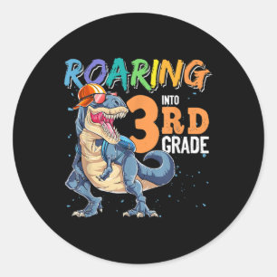 Dinosaur Zurück zur Schule Ich bin bereit, die 3. Runder Aufkleber