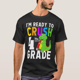 Dinosaur Zurück zur Schule Ich bin bereit, die 4. T-Shirt