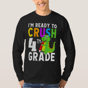 Dinosaur Zurück zur Schule Ich bin bereit, die 4. T-Shirt