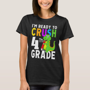 Dinosaur Zurück zur Schule Ich bin bereit, die 4. T-Shirt