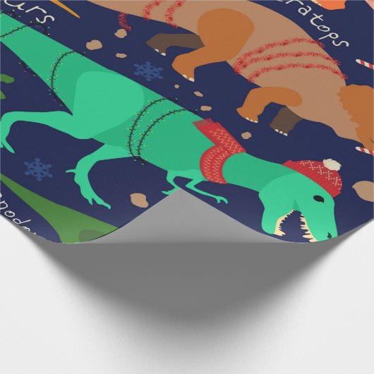 DINOSAUREN, DIE AUF CHRISTMAS GESCHÜTZT SIND GESCHENKPAPIER (Ecke)