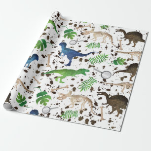 Dinosaurenjagd! Dinosaurier auf Safari Jungen Kind Geschenkpapier