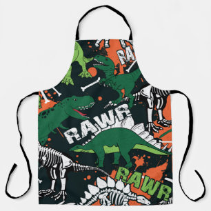 Dinosaurenskelett. Vintage-Grunge-Muster Schürze