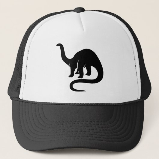DinosaurHat - Schwarz Truckerkappe (Vorderseite)