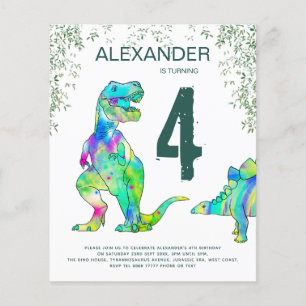 Dinosaurien Dschungel Geburtstagsfeier Budget Einl Flyer