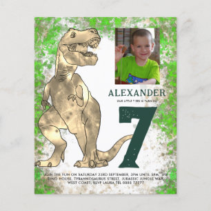 Dinosaurien-Dschungel-Geburtstagsfeier-Fotobudget Flyer