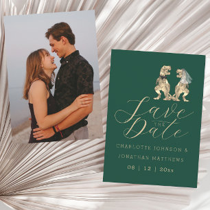 Dinosaurien-Foto-Hochzeit Save The Date