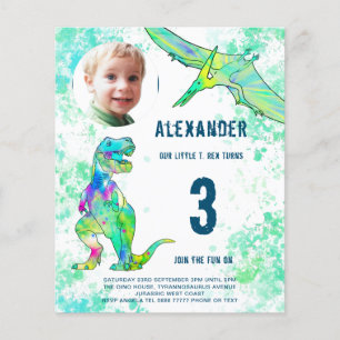 Dinosaurien-Geburtstagsfeier Budget jedes Alter Flyer