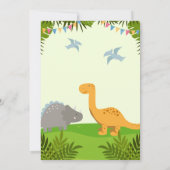 Dinosaurien-Geburtstagsparty mit Torte Einladung (Rückseite)