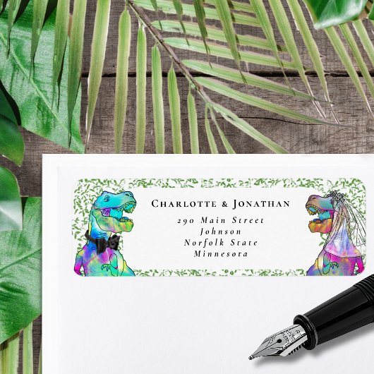 Dinosaurien Hochzeit Individuelle Rücksendeadresse