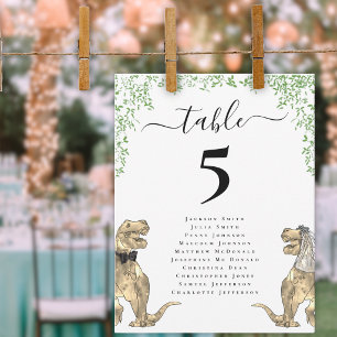 Dinosaurien-Hochzeitstisch-Sitzplan
