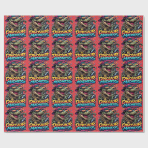 Dinosaurien-Wahnsinn – Party-Tier T-Rex-Grafik Geschenkpapier