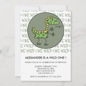 Dinosaurier 1. Geburtstag Einladungen wilden ein b (Vorderseite)