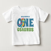 Dinosaurier 1. Geburtstag Niedlicher Individuelle  Baby T-shirt (Vorderseite)