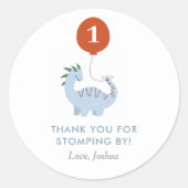 Dinosaurier 1. Geburtstag Party Sticker (Vorderseite)