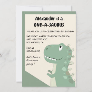 Dinosaurier 1. Geburtstagseinladungen 1 Jahr alt T Einladung