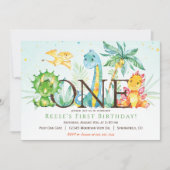 Dinosaurier 1. Geburtstagsfeier Einladung (Vorderseite)