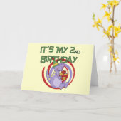 Dinosaurier 2. Geburtstag - Hemden und Geschenke Karte (Gelbe Blume)
