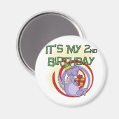 Dinosaurier 2. Geburtstag - Hemden und Geschenke Magnet (Vorderseite/Rückseite)