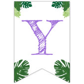 Dinosaurier 2. Geburtstag Lila Tyrannosaurus Rex Wimpelkette (Zweite Fahne)