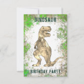 Dinosaurier 2. Geburtstag Party Budget Einladung (Rückseite)