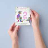 Dinosaurier 2. Geburtstag Party Budget Einladung p Flyer (Gruppe)