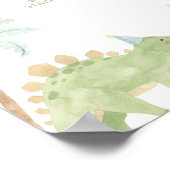 Dinosaurier 2. Geburtstags-Meilenstein-Diagramm Poster (Ecke)