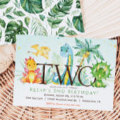 Dinosaurier 2. Geburtstagseinladung Einladung