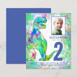 Dinosaurier 2. Geburtstagsfeier Foto Aquarell