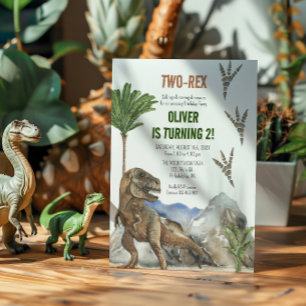 Dinosaurier 2. Geburtstagsfeier Party Einladung