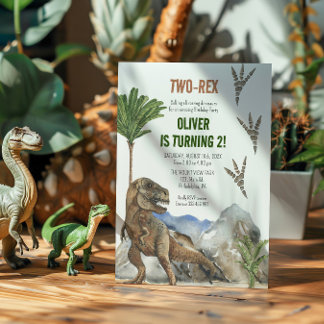 Dinosaurier 2. Geburtstagsfeier Party Einladung