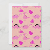 Dinosaurier 3. Geburtstag Drei Rex Foto Girl Einladung (Rückseite)