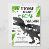 Dinosaurier 3. Geburtstag Einladung von Dinosaurie (Vorderseite)