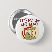 Dinosaurier 3. Geburtstag - Hemden und Geschenke Button (Vorne & Hinten)