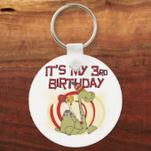 Dinosaurier 3. Geburtstag - Hemden und Geschenke Schlüsselanhänger (Vorderseite)