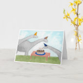 Dinosaurier 3. Geburtstag Karte (Gelbe Blume)