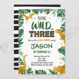 Dinosaurier 3. Geburtstagseinladung, Dinosaurier l Einladung